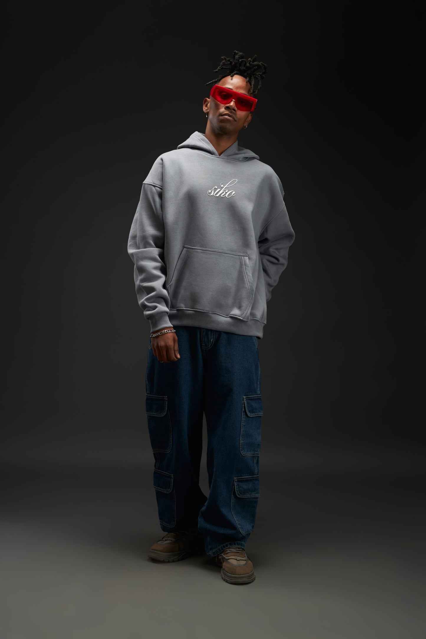GREY KISS OVERSIZED HOODIE